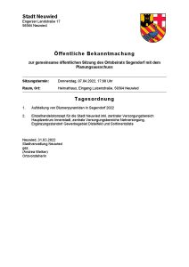 Ortsbeiratssitzung zusammen mit Planungsausschuss @ Heimathaus Neuwied